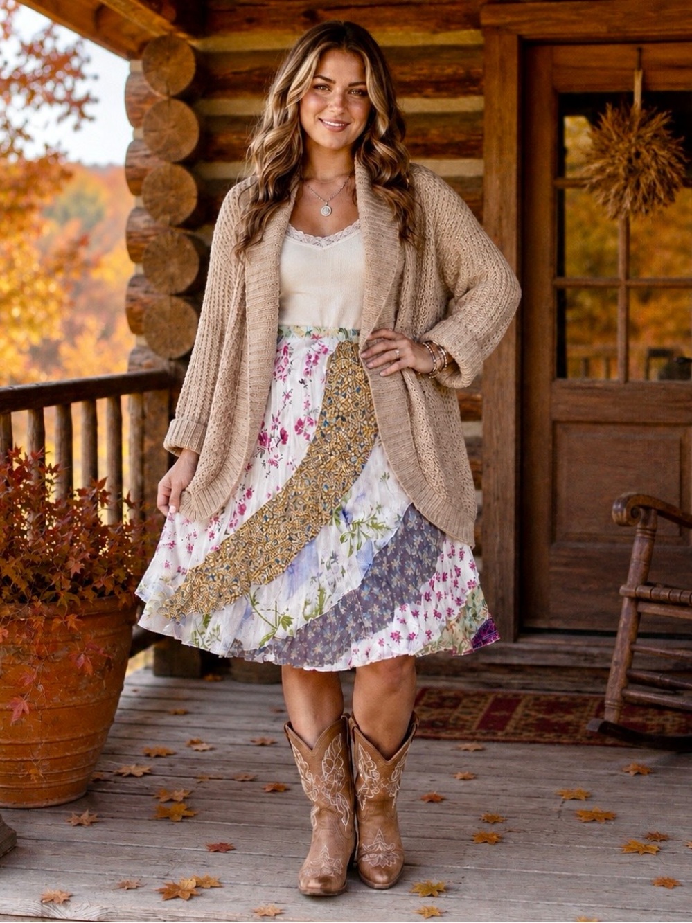 Young Threads Boho Patchwork Skirt
